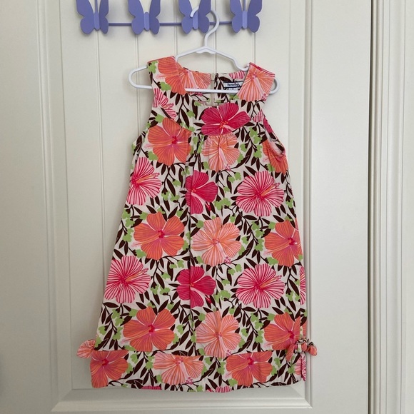 Hartstrings girl’s cotton Hawaiian‎ floral sleeveless bow dress size 6 - Picture 1 of 7